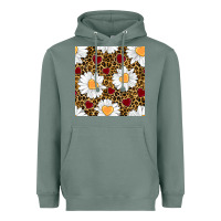 Sage valentines day daisy and leopard seamless pattern Heavyweight Hoodie - BundleAndBundleShop