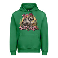 Emerald cute but will fight you racoon western Urban Hoodie - NancyCooperArtShop