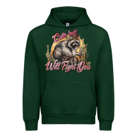Forest Green cute but will fight you racoon western Urban Hoodie - NancyCooperArtShop