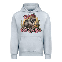 Heather Grey cute but will fight you racoon western Urban Hoodie - NancyCooperArtShop