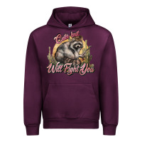 Mauve Wine cute but will fight you racoon western Urban Hoodie - NancyCooperArtShop
