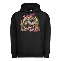 Pigment Black cute but will fight you racoon western Urban Hoodie - NancyCooperArtShop