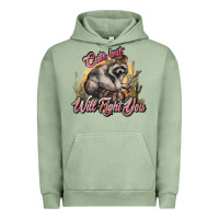 Pigment Oil Green cute but will fight you racoon western Urban Hoodie - NancyCooperArtShop