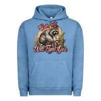 Pigment Pebble Blue cute but will fight you racoon western Urban Hoodie - NancyCooperArtShop