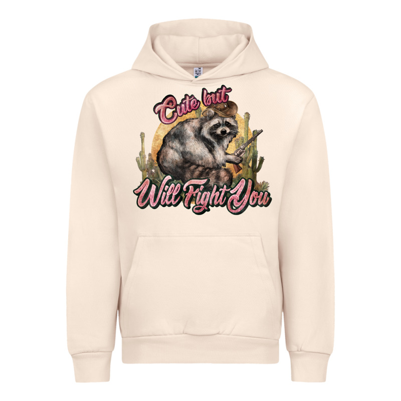 Cute But Will Fight You Racoon Western Urban Hoodie by NancyCooperArtShop | Teevron
