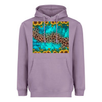 Lavender leopard turquoise sunflower Heavyweight Hoodie - JahusDesignShop
