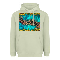 Matcha leopard turquoise sunflower Heavyweight Hoodie - JahusDesignShop