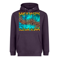 Plum leopard turquoise sunflower Heavyweight Hoodie - JahusDesignShop