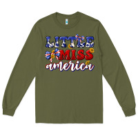 Army Green little miss america Long Sleeve Tee - texasbilliewilder