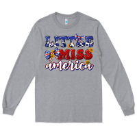 Heather Grey little miss america Long Sleeve Tee - texasbilliewilder
