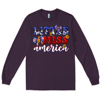 Plum little miss america Long Sleeve Tee - texasbilliewilder