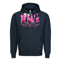 Navy rn s make the world go around and everyone knows Zipper Hoodie - texasbilliewilder