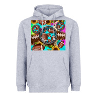 Heather Grey football tie dye gemstone sunflower Heavyweight Hoodie - JahusDesignShop