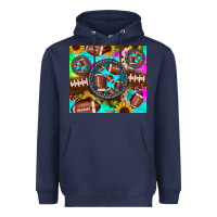 Navy football tie dye gemstone sunflower Heavyweight Hoodie - JahusDesignShop