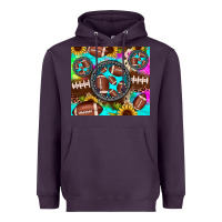 Plum football tie dye gemstone sunflower Heavyweight Hoodie - JahusDesignShop
