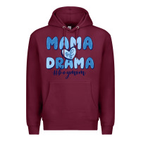 Burgundy mama of drama boy mom Premium Hoodie - MaliasSmallBusiness