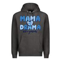 Charcoal Heather mama of drama boy mom Premium Hoodie - MaliasSmallBusiness