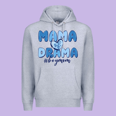 Mama Of Drama Boy Mom Premium Hoodie Designed By Maliassmallbusiness