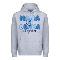 Heather Grey mama of drama boy mom Premium Hoodie - MaliasSmallBusiness