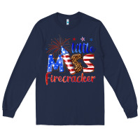 Navy little miss firecracker billie wilder Long Sleeve Tee - texasbilliewilder