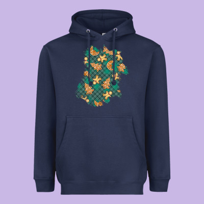 Christmas Gingerbread Cookies Patch Heavyweight Hoodie Designed By Bundleandbundleshop