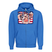 True Royal american flag pig Zipper Hoodie - RanaPortraitStore