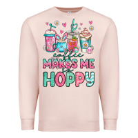 Pale Pink easter coffee makes me so hoppy Premium Sweatshirt - Jasminsmagicworld