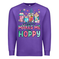 Purple easter coffee makes me so hoppy Premium Sweatshirt - Jasminsmagicworld