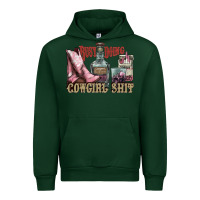 Forest Green busy doing cowgirl shit liquor boots cigarette Urban Hoodie - NancyCooperArtShop