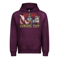 Mauve Wine busy doing cowgirl shit liquor boots cigarette Urban Hoodie - NancyCooperArtShop