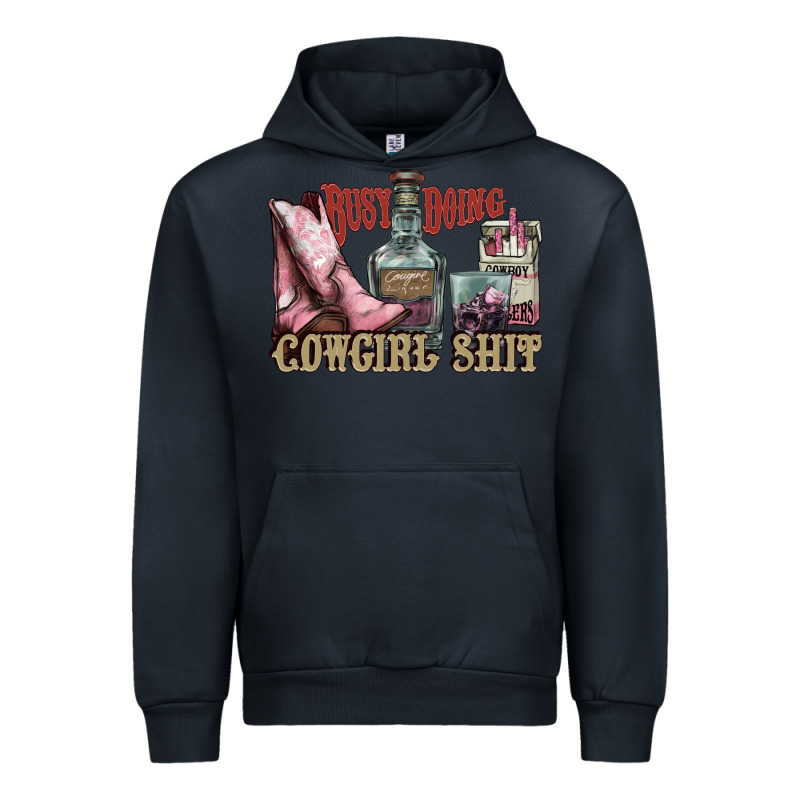 Busy Doing Cowgirl Shit Liquor Boots Cigarette Urban Hoodie by NancyCooperArtShop | Teevron