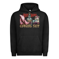 Pigment Black busy doing cowgirl shit liquor boots cigarette Urban Hoodie - NancyCooperArtShop