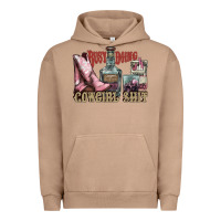 Pigment Burro busy doing cowgirl shit liquor boots cigarette Urban Hoodie - NancyCooperArtShop