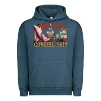 Pigment Midnight Navy busy doing cowgirl shit liquor boots cigarette Urban Hoodie - NancyCooperArtShop