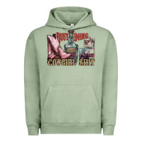 Pigment Oil Green busy doing cowgirl shit liquor boots cigarette Urban Hoodie - NancyCooperArtShop