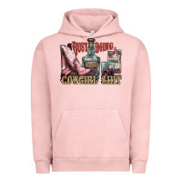 Pigment Salmon busy doing cowgirl shit liquor boots cigarette Urban Hoodie - NancyCooperArtShop