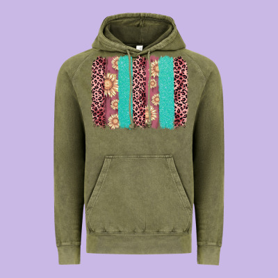 Valentine's Day Floral Leopard Brushstroke Vintage Hoodie Designed By Adodesignshop