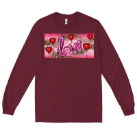 Burgundy Valentine's Day Love Balloon Heart Balloons Long Sleeve Tee - RanaPortraitStore