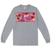 Heather Grey Valentine's Day Love Balloon Heart Balloons Long Sleeve Tee - RanaPortraitStore