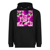 Black valentines day roses and diamond plaid seamless pattern Heavyweight Hoodie - BundleAndBundleShop