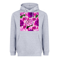 Heather Grey valentines day roses and diamond plaid seamless pattern Heavyweight Hoodie - BundleAndBundleShop