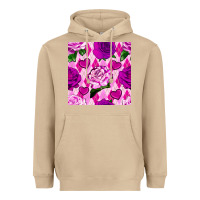 Mushroom valentines day roses and diamond plaid seamless pattern Heavyweight Hoodie - BundleAndBundleShop