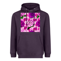 Plum valentines day roses and diamond plaid seamless pattern Heavyweight Hoodie - BundleAndBundleShop
