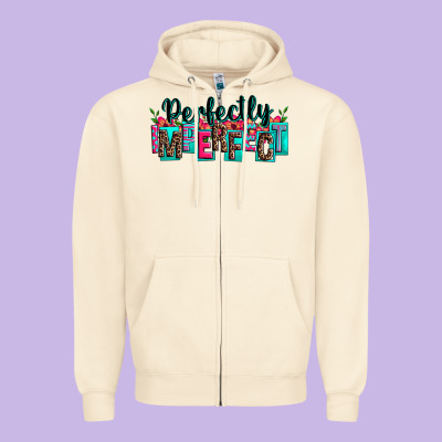 Perfectly Imperfect Zipper Hoodie Designed By Zillion Design Studio