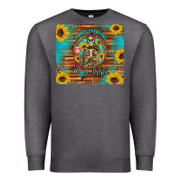Charcoal Heather i hate everyone but coffee helps western skeleton coffee sunflowers Premium Sweatshirt - Artiststas