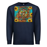 Navy i hate everyone but coffee helps western skeleton coffee sunflowers Premium Sweatshirt - Artiststas