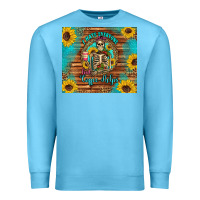 Ocean Blue i hate everyone but coffee helps western skeleton coffee sunflowers Premium Sweatshirt - Artiststas