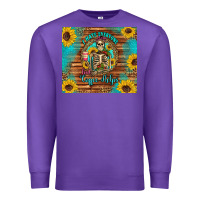 Purple i hate everyone but coffee helps western skeleton coffee sunflowers Premium Sweatshirt - Artiststas