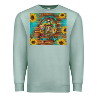 Seafoam i hate everyone but coffee helps western skeleton coffee sunflowers Premium Sweatshirt - Artiststas