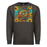Smoke i hate everyone but coffee helps western skeleton coffee sunflowers Premium Sweatshirt - Artiststas